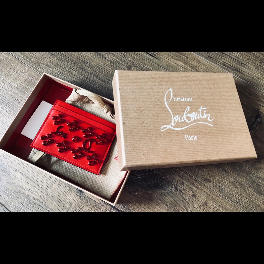 LOUBOUTIN-AUTHENTIC NWT Red Leather Card Holder - Picture 8 of 12